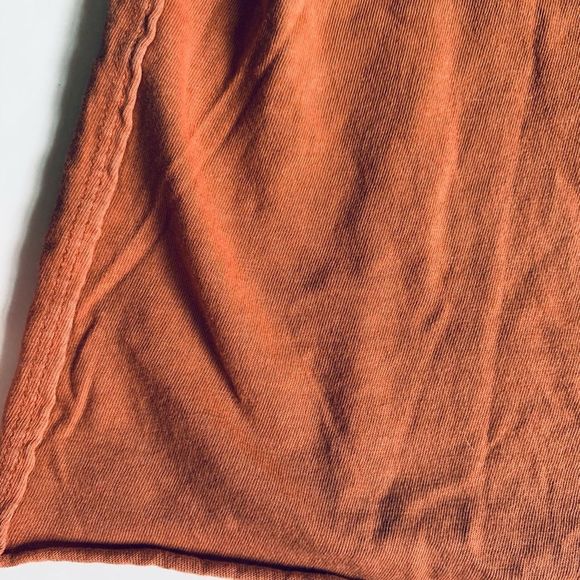 Wild Fable burnt rust orange raw hem boxy semi cropped cotton t shirt - Picture 5 of 6